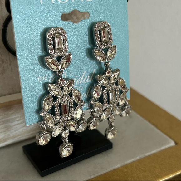 Monet Jewelry Timeless Silver Tone Womens Hypoallergenic Chandelier Earrings - Picture 5 of 13